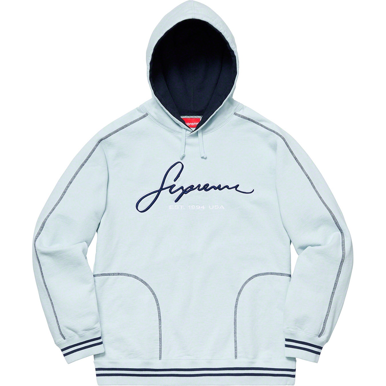 Contrast Embroidered Hooded Sweatshirt view 5
